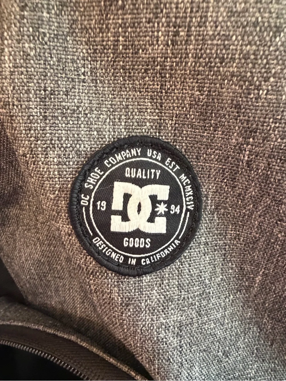 DC Grey and Black Men's Backpack with Logo